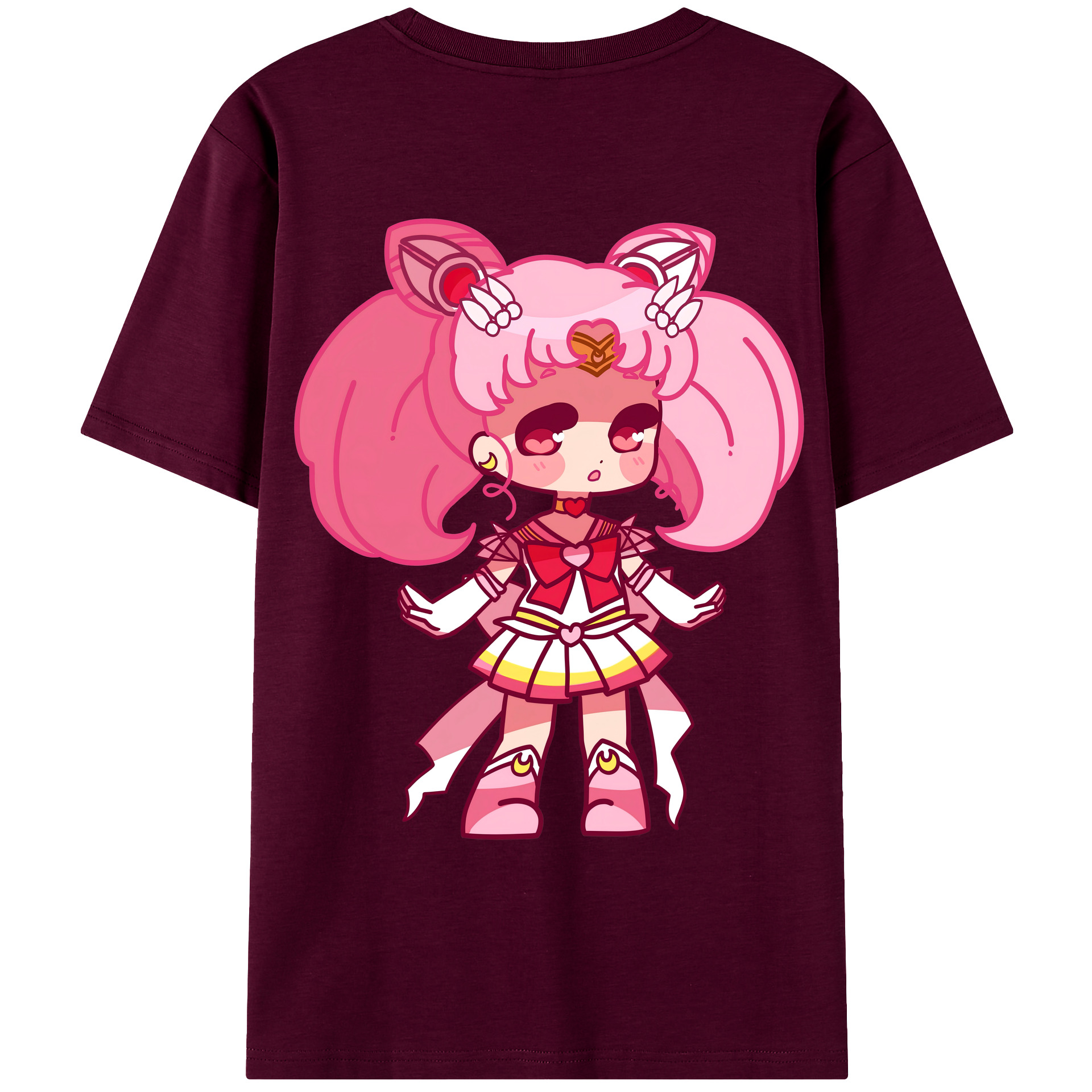 （画像用） 美少女戦士セーラームーン ちびうさ Sailor Moon Chibiusa Tsukino Usagi Small Lady Serenity レディース半袖Tシャツ(バックプリント)
